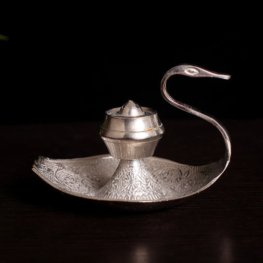 Handmade Silver Swan Copper Incense Holder